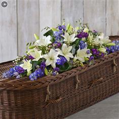 Blue and White Casket Spray Extra Large