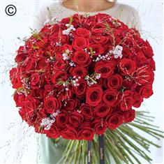 Lavish Valentine&#39;s Red Rose Hand-tied